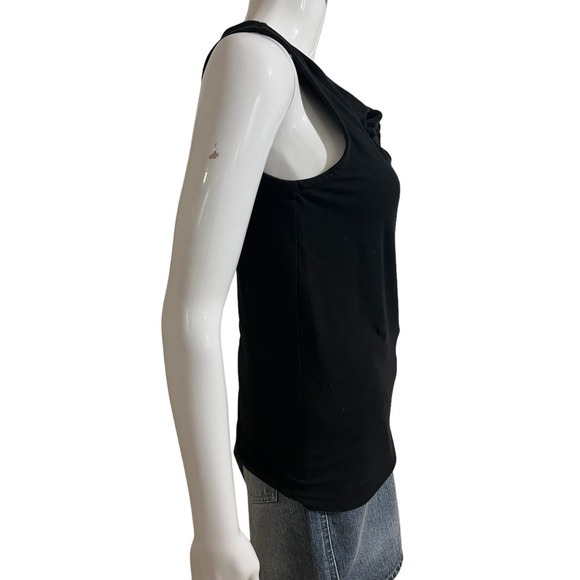 Kate Spade Size S Black top bow front keyhole top cotton blend sleeveless - Picture 10 of 12